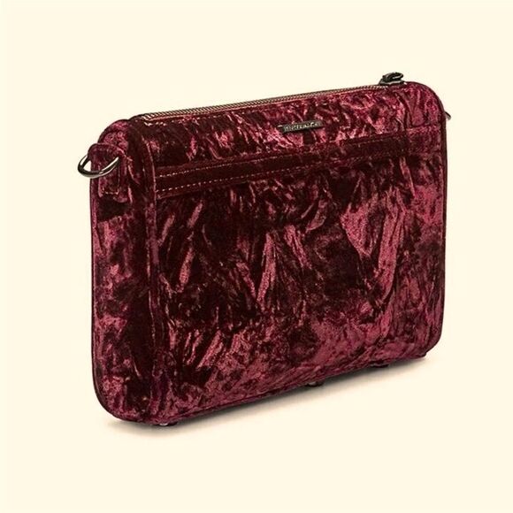 Rebecca Minkoff MAC Crush Velvet cross body Dark Cherry Purple - Picture 2 of 6